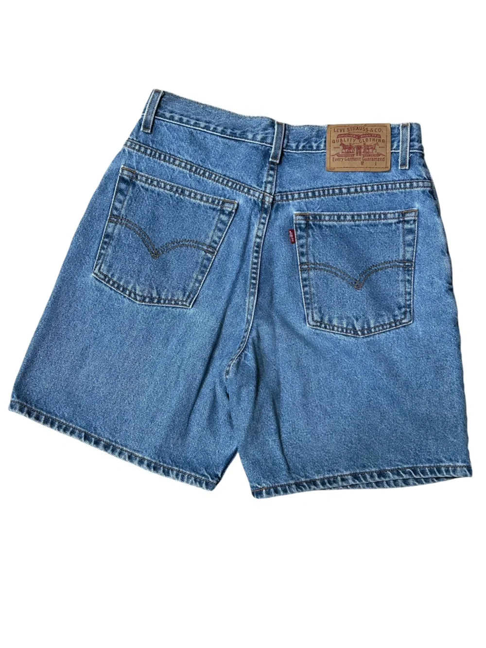 Vintage 90’s (1999) Levi’s Long Denim Shorts High Rise Mom Jorts Juniors Sz 9